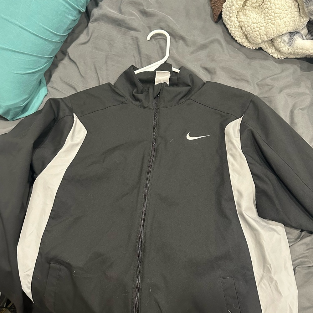 Nike Black and Light Gray Windbreaker